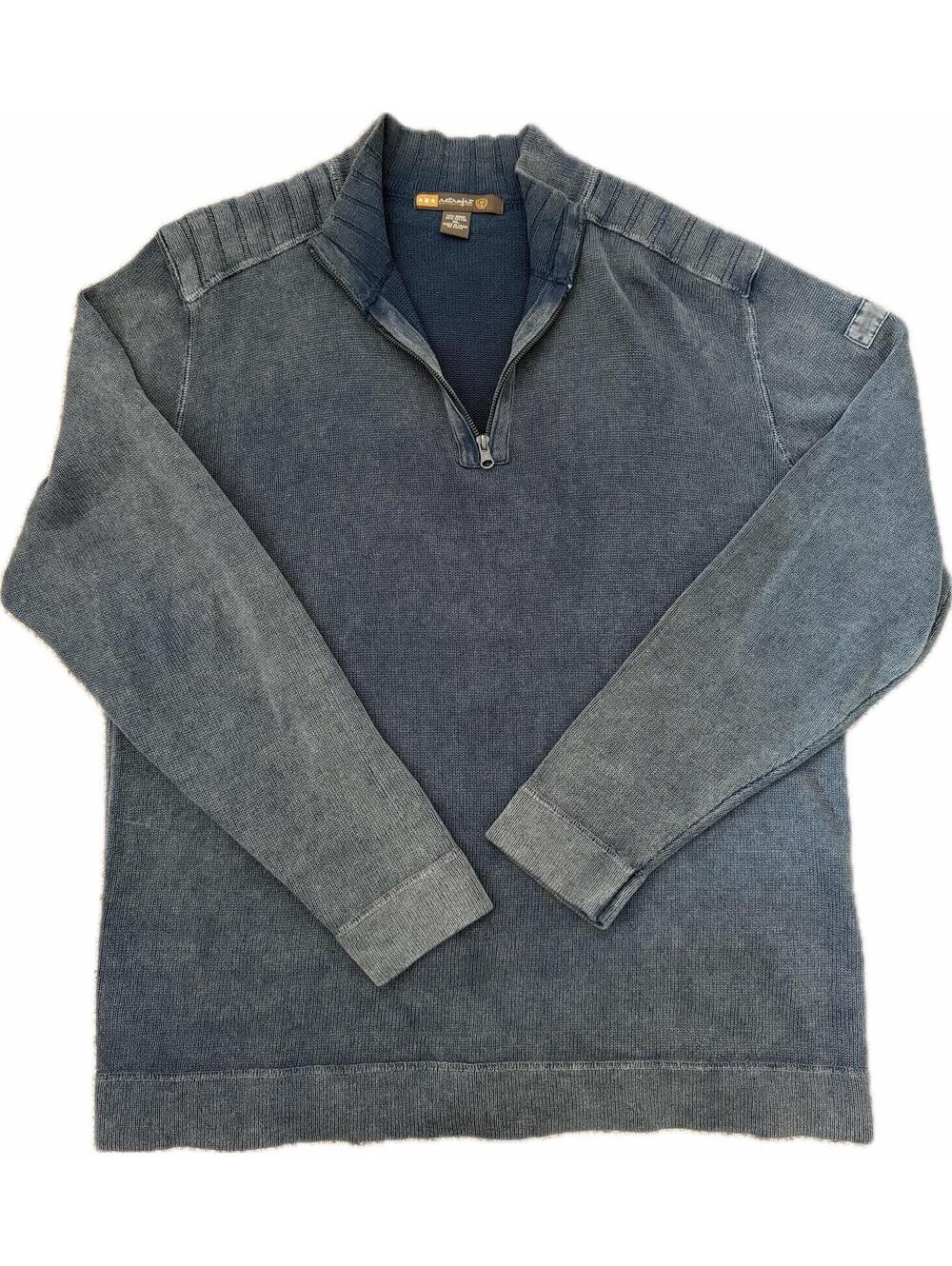 Retrofit Blue 1/4 Zip Factory Distressed Sweater Men’s Size X-Large